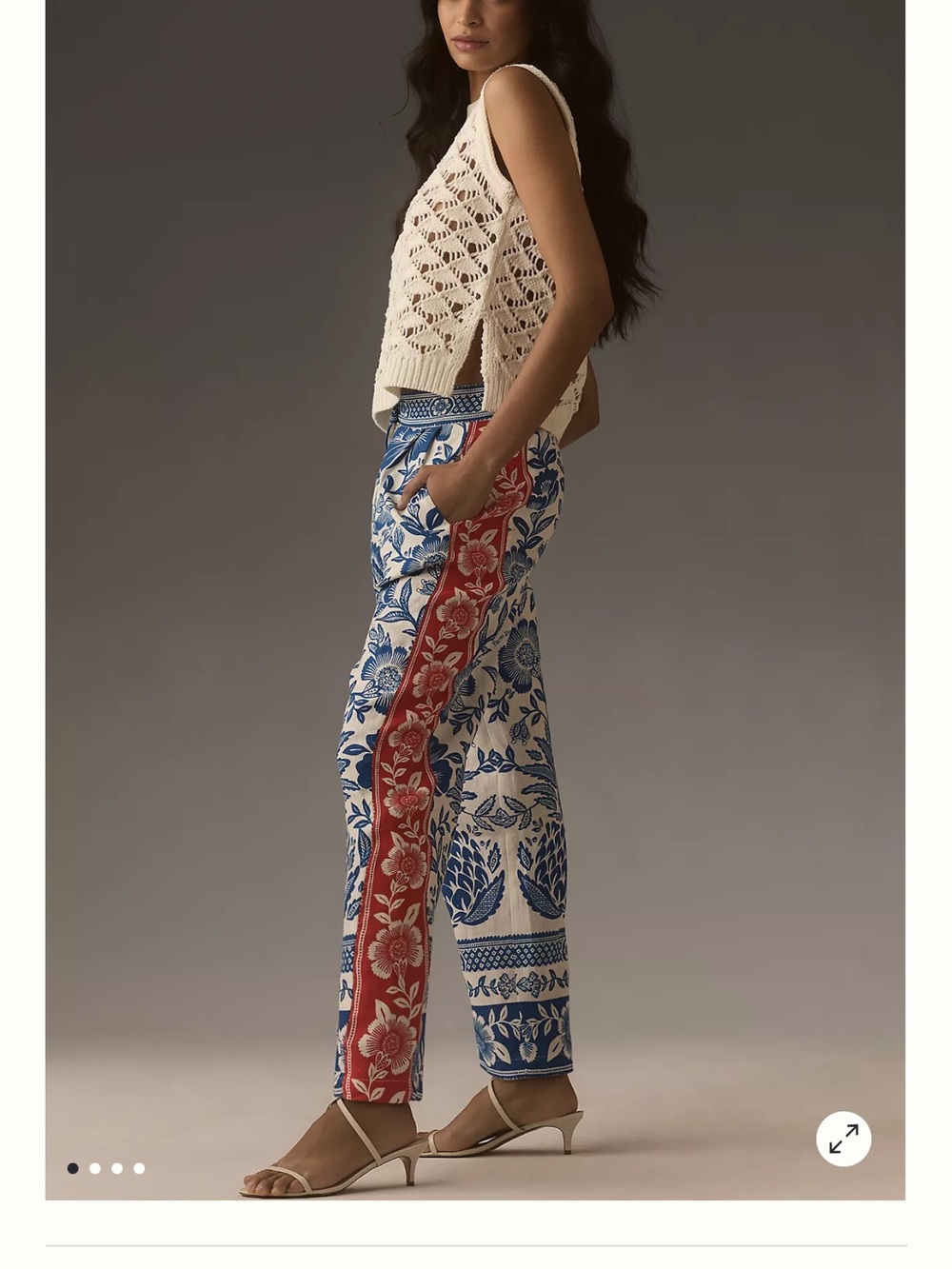 Farm Rio x Anthropologie Floral Linen Trousers, Small